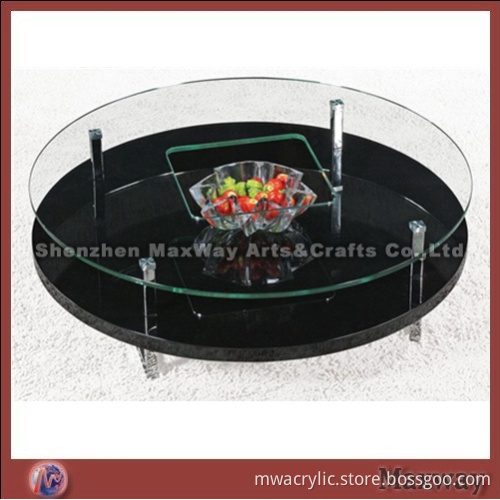 2 tiers Round Acrylic/Perspex Coffee Table designed with imagination